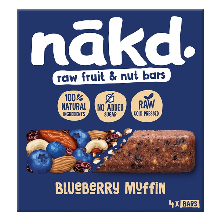 Nakd Raw Fruit & Nut Blueberry Muffin Bars 4 x 35g